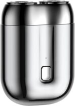 New Model Mini Dual-Head Electric Shaver, Upgrade Pocket Shaver, Washable Double Head Razor, USB Mini Portable Razor, Rechargeable Waterproof Compact (Four Color) (Sliver)