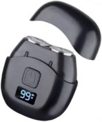 Car Shaver for Men Electric, Portable Mini Razor for Emergency Shaving, Double Mesh Blade, Type-C USB Rechargeable, Washable Head, LED Power Display