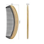 Buffalo Horn Handmade Sandalwood Hair Combs - Anti-Static Scented Natural Detangler Wooden Combs (Oval Wide Tooth) - Image 2