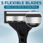 24 Pcs Men's Disposable Razors Bulk 5-blade Blade Razors for Men Set Sensitive Skin Razor Disposable Head Razor for a Smooth and Comfortable Shave - Image 2