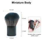 Portable Mini Shaving Brush with PU Pouch - Easy Carry Mini Brush for Frequent Travelers - Durable Synthetic Fibers, Anti-rust Aluminum Handle, Handy Mini Pouch, Fast and Rich Lathering - Image 2