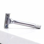 Butterfly Open Double Edge Safety Razor for Men + 10 Stainless Steel Blades,Barber Grade Vintage Shaving Machine, Smooth, Reusable, Eco-Friendly