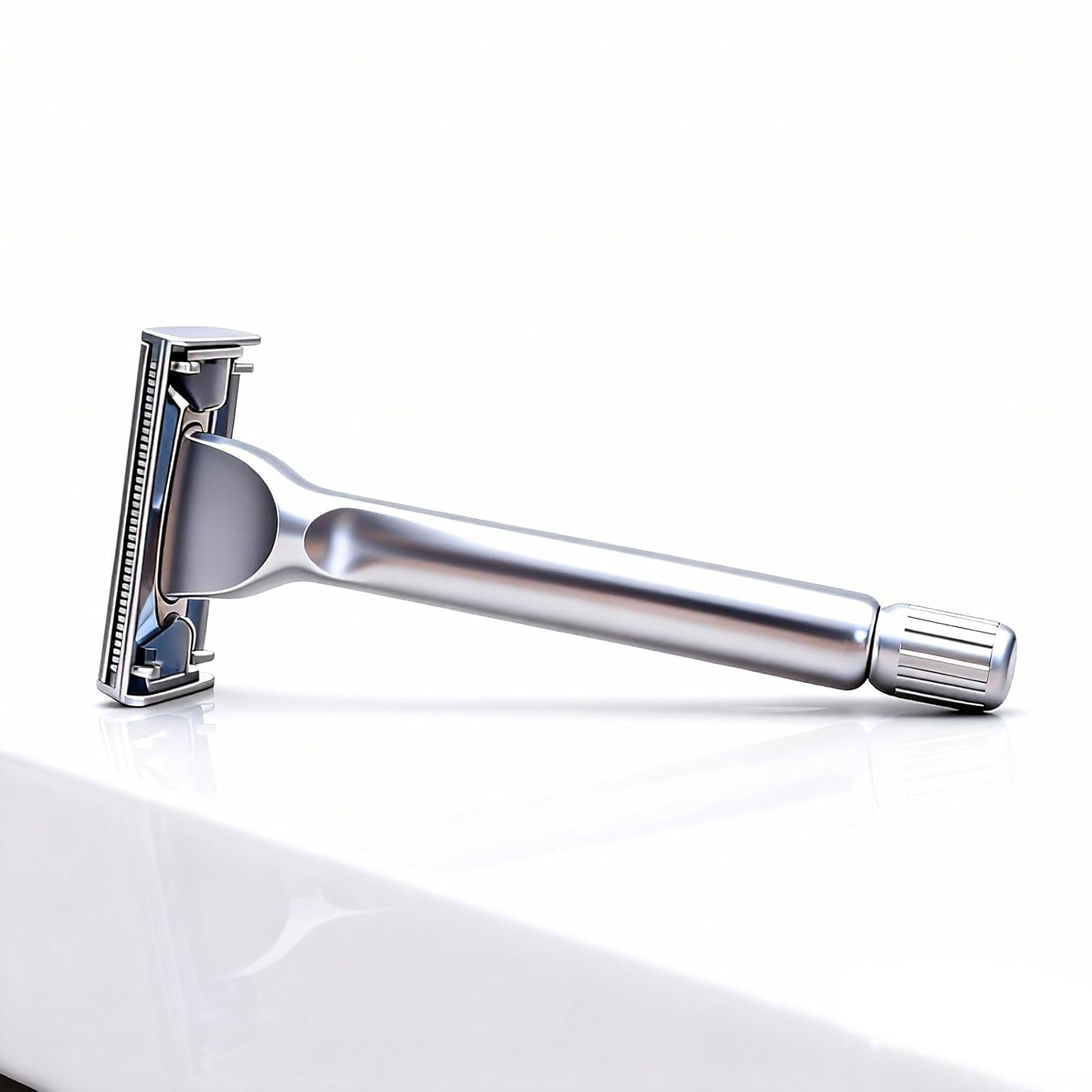61XKXGe6PUL._SL1500_.jpg Butterfly Open Double Edge Safety Razor for Men + 10 Stainless Steel Blades,Barber Grade Vintage Shaving Machine, Smooth, Reusable, Eco-Friendly - Image 1