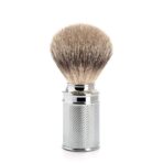 Traditional Silvertip Badger Shaving Brush | Chrome Plated Stainless Steel Handle | Luxury Shave Accessory for Men