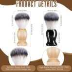 2 Pack Men Shaving Brush, Soap Synthetic Hair Tool & wet Shave Using Cream with Hard Wood Handle Synthetic Travel Paint Brush for Men Valentine Gifts Hair Salon Tool Home(Brown, Black,stylish) - Image 2