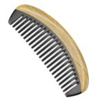 Buffalo Horn Handmade Sandalwood Hair Combs - Anti-Static Scented Natural Detangler Wooden Combs (Oval Wide Tooth)