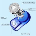 Mini Electric Shaver, Portable Powerful Storm Razor for Men Women, USB C Rechargeable, Battery Power Display, Lightweight Razor for Travel Office Business Trip Black - Image 2