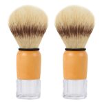 Nature Bristle Shaving Brush with Varnished Wooden Handle Plus Transparent Base, Perfect for Mens Wet Shave (2pcs Gift Pack)