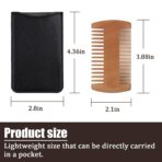 Pearwood Beard Comb, Wooden Beard Comb for Men with Leather Case, Dual-Sided Teeth for Beard Grooming - Image 2