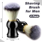 4pcs Shaving Brush for Men Hand Crafted Shaving Brush for Wet Shave Using Shaving Cream Premium Quality Hair Bristle Bamboo Black Handle Shave Brush for Bearded Man Father Boyfriend Gifts - Image 2