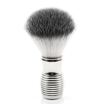 Silver Yellow Shaving Brush for Men，shave brush soft and dense,Ultra Heavy Chrome Handle,Ultra-Strong Nut Structure,Minimal Shedding, Fast Lather,The best shave of your life!