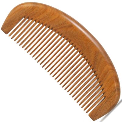 Wooden Beard Comb for Men, Fine Tooth Wooden Comb for Women - Green Sandalwood