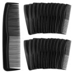 24 Pcs Plastic Hair Combs Pocket Sized- 5" Black Mens Comb with Fine and Wide Tooth Comb for Hair, Beard, and Mustache Styling