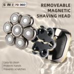 Electric Head Shavers for Bald Men, Upgraded 7D Electric Razor for Men - IPX 6 Wet Dry Head Shaver with Nose & Ear Trimmer, LED Display, Anti-Pinch Technology - Image 2