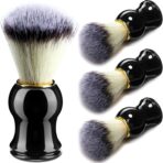 4pcs Shaving Brush for Men Hand Crafted Shaving Brush for Wet Shave Using Shaving Cream Premium Quality Hair Bristle Bamboo Black Handle Shave Brush for Bearded Man Father Boyfriend Gifts